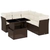 vidaXL 6-tlg. Garten-Sofagarnitur mit Kissen Braun Poly Rattan
