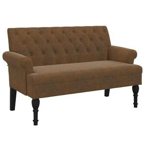 vidaXL Sitzbank mit R&uuml;ckenlehne Braun 120x62x75,5 cm Wildleder-Optik