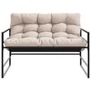 vidaXL Gartenbank mit Kissen Taupe 113 cm Stahl