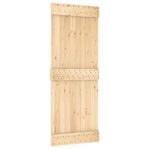 vidaXL Schiebet&uuml;r NARVIK Nat&uuml;rlich und Schwarz 80 x 210 cm (213,5 cm)
