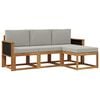 vidaXL Outdoor-Sofagarnitur mit Kissen 4 pcs Nat&uuml;rlich und Hellgrau