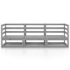 vidaXL Outdoor-Sofa 3-Sitzer Grau Massivholz Kiefer