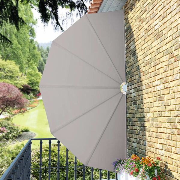 vidaXL Faltbarer Terrassen-Seitenfächer Creme 200 cm