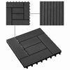 vidaXL Terrassenfliese 11 pcs Schwarz 30 x 30 cm WPC