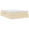 vidaXL Aufbewahrungsbett mit Matratze Creme 140 x 200 cm Polyester