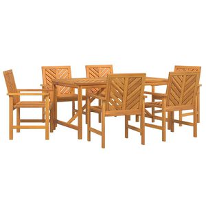 vidaXL Garten Essgruppe 7 pcs Braun Massivholz Akazie