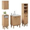 vidaXL 4-tlg. Badm&ouml;bel-Set OTTA Massivholz Kiefer