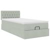 vidaXL Ottoman-Bett mit Matratze & LEDs Hellgrau 80x200 cm Samt