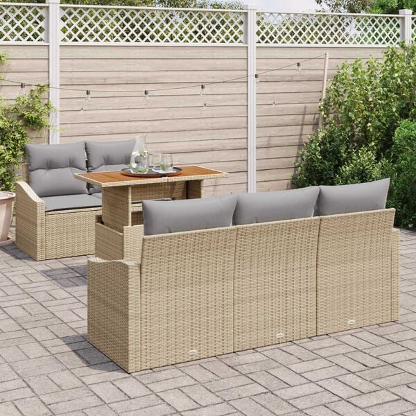 vidaXL Garten Essgruppe mit Kissen Beige und Grau 100 x 55 x 73 cm