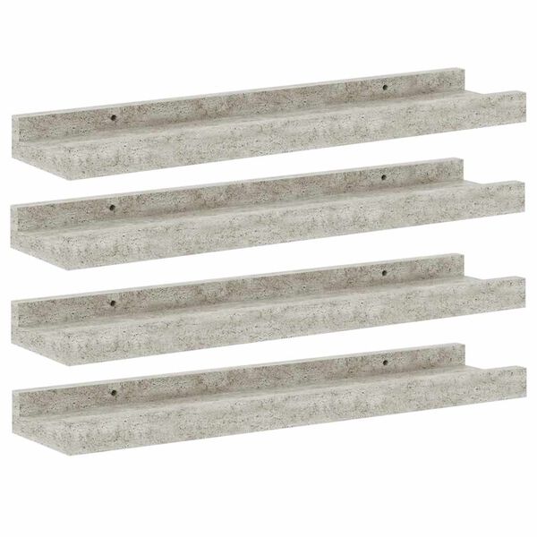 vidaXL Wandregale 4 Stk. Betongrau 40x9x3 cm