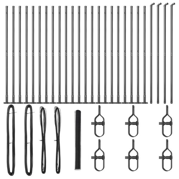 vidaXL Zaunpfosten Grau 50 x 1,5 m (13 mm Maschen) Stahl und PVC