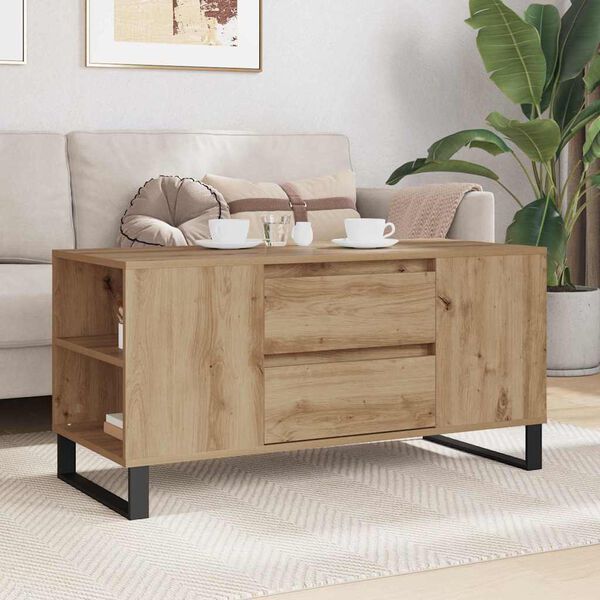 vidaXL Couchtisch Artisan-Eiche 102 x 44,5 x 50 cm Holzwerkstoff