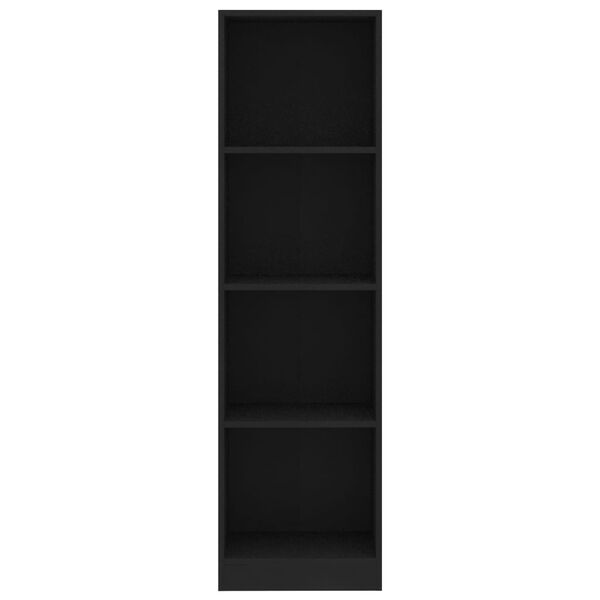 vidaXL B&uuml;cherregal 4 F&auml;cher Schwarz 40x24x142 cm Holzwerkstoff