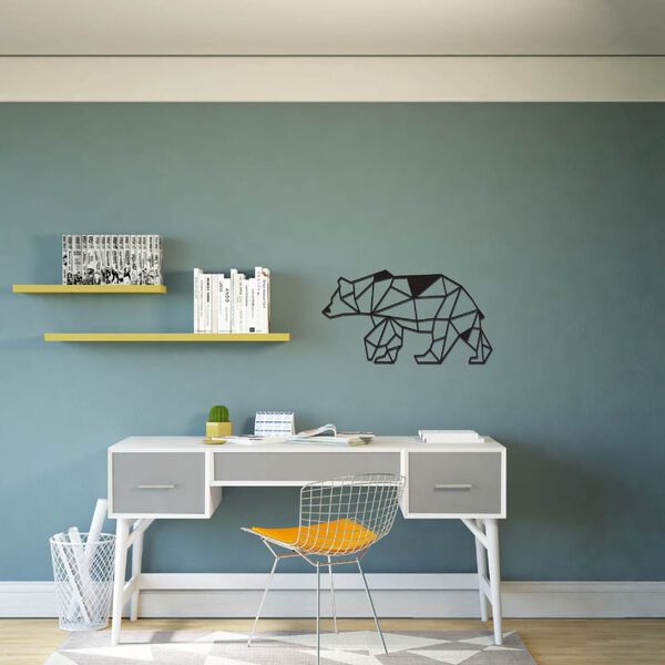 Homemania Wanddekoration B&auml;r 55x30 cm Stahl Schwarz