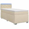 vidaXL Boxspringbett mit Matratze und LED Creme 100 x 200 cm Stoff