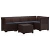 vidaXL 5-Sitzer Gartensofa mit Kissen Rattan-Look PP Braun
