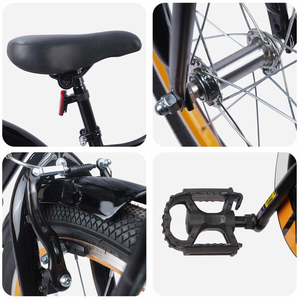 vidaXL Kinderfahrrad 18 Zoll f&uuml;r 5-7 Jahre alt Orange Schwarz