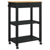 vidaXL K&uuml;chentrolley MONZA Schwarz 60 x 40 x 88,5 cm Massivholz Kiefer