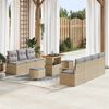 vidaXL Garten-Sofa-Set mit Kissen mit Kissen 10 pcs Beige und Hellgrau