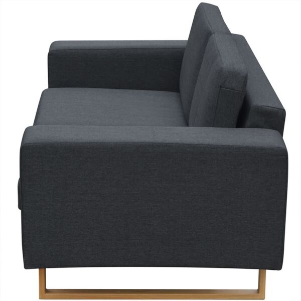 vidaXL Sofa 2-Sitzer Stoff Dunkelgrau