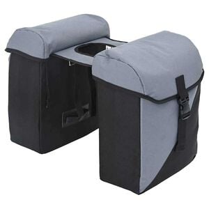 vidaXL Fahrradtasche Grau und Schwarz 31,5 x 15,5 x 40 cm Polyester