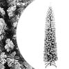 vidaXL K&uuml;nstlicher Weihnachtsbaum Schlank mit Schnee Gr&uuml;n 240 cm PVC