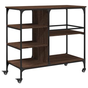 vidaXL K&uuml;chenwagen Braun Eichen-Optik 100x45x89,5 cm Holzwerkstoff