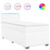 vidaXL Boxspringbett mit Matratze Weiß 100x200 cm Kunstleder
