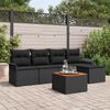 vidaXL Gartensofa-set mit Speicher 6 pcs Schwarz Poly-Rattan