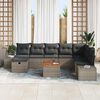 vidaXL Gartensofa-set mit Kissen mit Speicher 9 pcs Grau Poly-Rattan