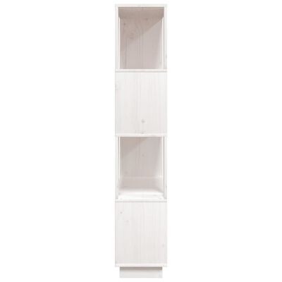 vidaXL Bücherregal/Raumteiler Weiß 80x25x132 cm Massivholz Kiefer