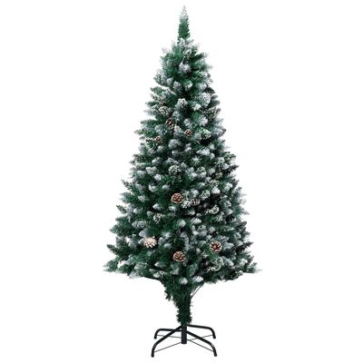 vidaXL Künstlicher Weihnachtsbaum mit Zapfen und Schnee 180 cm