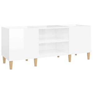 vidaXL Plattenschrank Hochglanz-Wei&szlig; 121x38x48 cm Holzwerkstoff