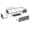 vidaXL 9-tlg. Garten-Lounge-Set mit Kissen Poly Rattan Dunkelgrau