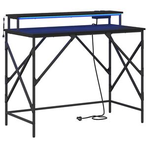 vidaXL Schreibtisch Schwarz Eichen-Optik 100 x 50 x 86,5 cm
