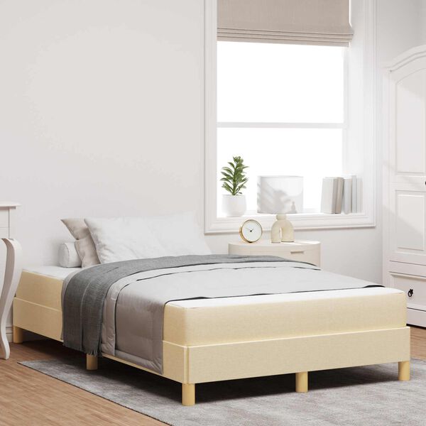 vidaXL Boxspringbett mit Matratze Creme 120 x 190 cm Stoff