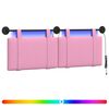 vidaXL H&auml;ngendes Kopfteil Mit LED Licht Rosa Stoff