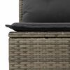 vidaXL 10-tlg. Garten-Sofagarnitur mit Kissen Grau Poly Rattan