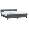 vidaXL Boxspringbett mit Matratzen Dunkelgrau 180x220 cm Samt