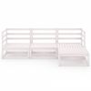 vidaXL 4-tlg. Garten-Lounge-Set Wei&szlig; Massivholz Kiefer