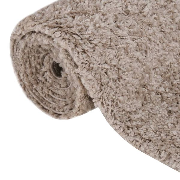 vidaXL Teppich Shaggy Hochflor Beige 160x230 cm