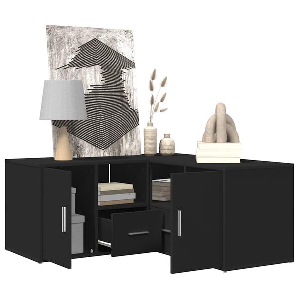 vidaXL Eckregal Schwarz 160x40x45 cm Holzwerkstoff