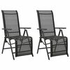 vidaXL Garten-Liegest&uuml;hle 2 Stk. Textilene und Aluminium Schwarz