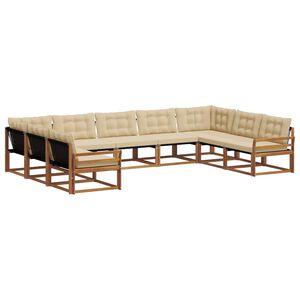 vidaXL Outdoor-Sofagarnitur 9 stk. Natur und Beige