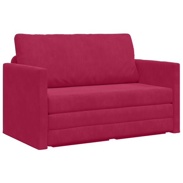 vidaXL Schlafsofa 110cm Weinrot Samt