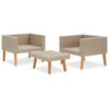 vidaXL 3-tlg. Garten-Lounge-Set mit Auflagen Poly Rattan Beige