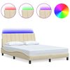 vidaXL Bettgestell ohne Matratze "Hanko" Creme 140x200 cm Stoff