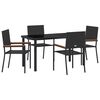 vidaXL Garten Essgruppe mit Kissen 5 pcs Schwarz Poly-Rattan