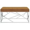 vidaXL Sitzbank 97 cm Braun Samt und Edelstahl