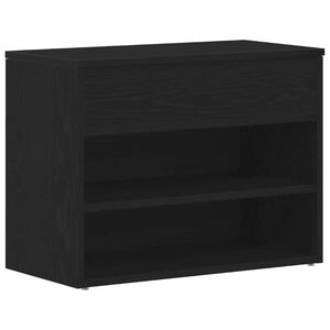 vidaXL Schuhbank Schwarz Eichen-Optik 60 x 30 x 45 cm Holzwerkstoff